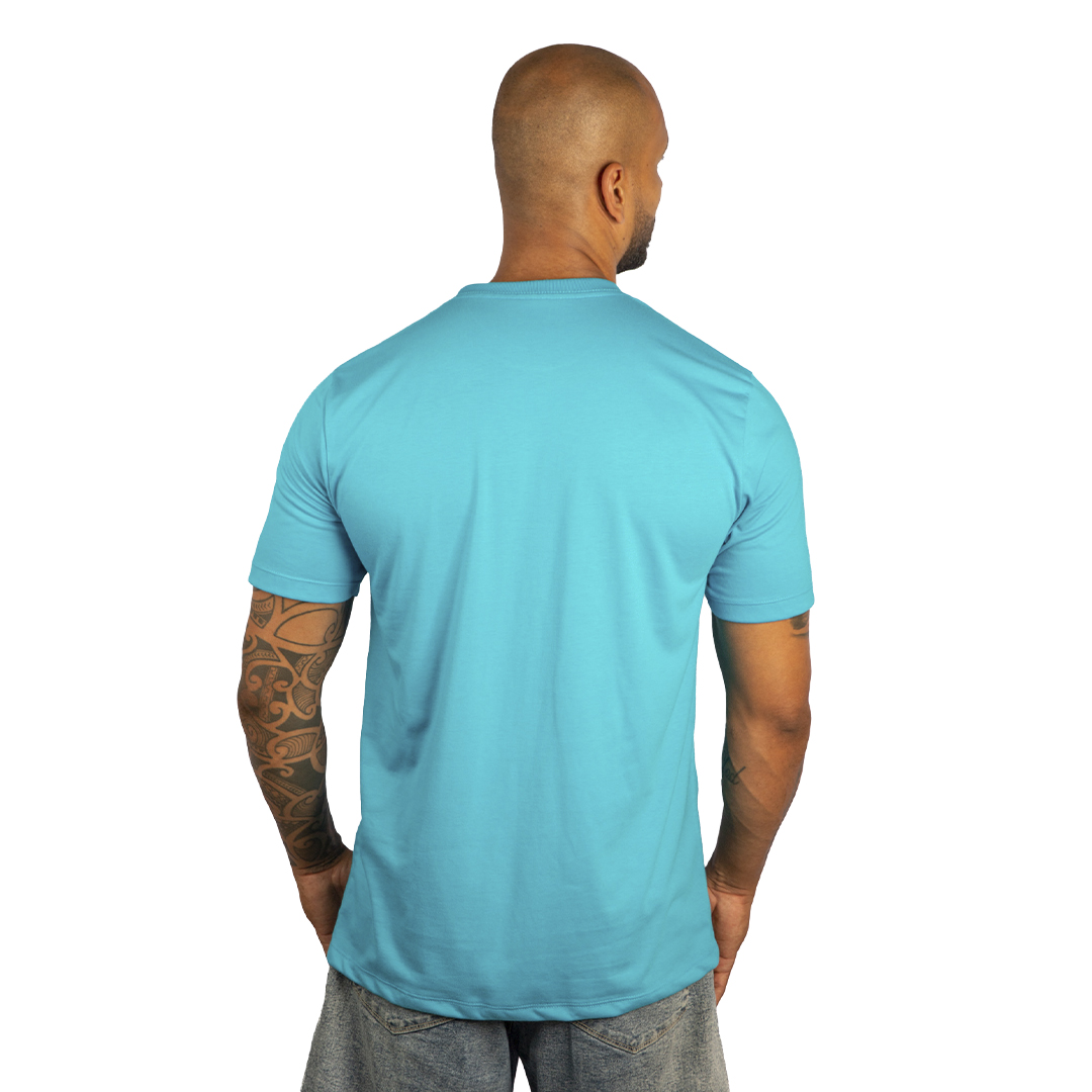 Camiseta Lisa Básica Masculina Azul Turquesa – Usmark Têxtil