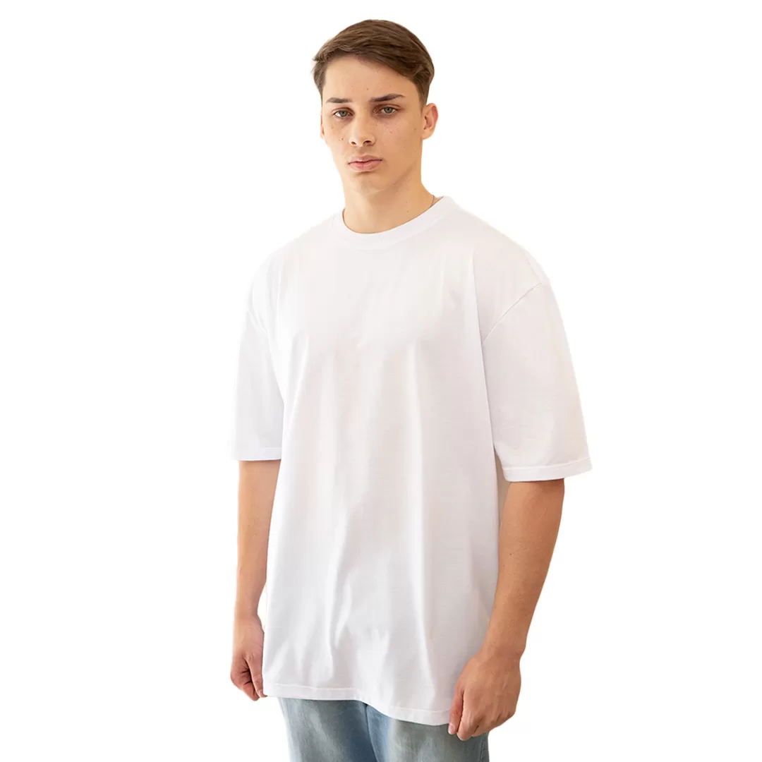 T-Shirt Branca Masculina Oversized | 180 Gramas
