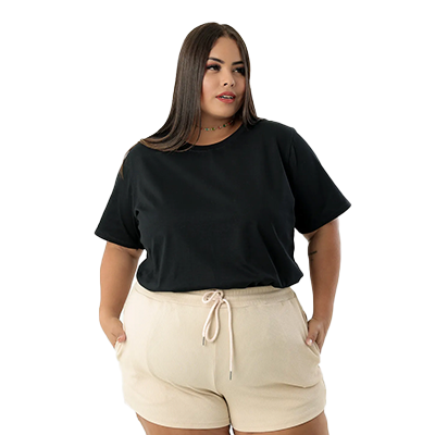 Camiseta Plus Size Feminina Algodão Lisa