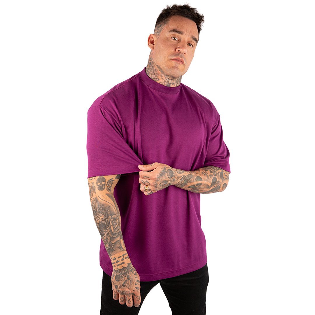 CAMISETA OVERSIZED MALHÃO LISA ROXO - Imagem 2