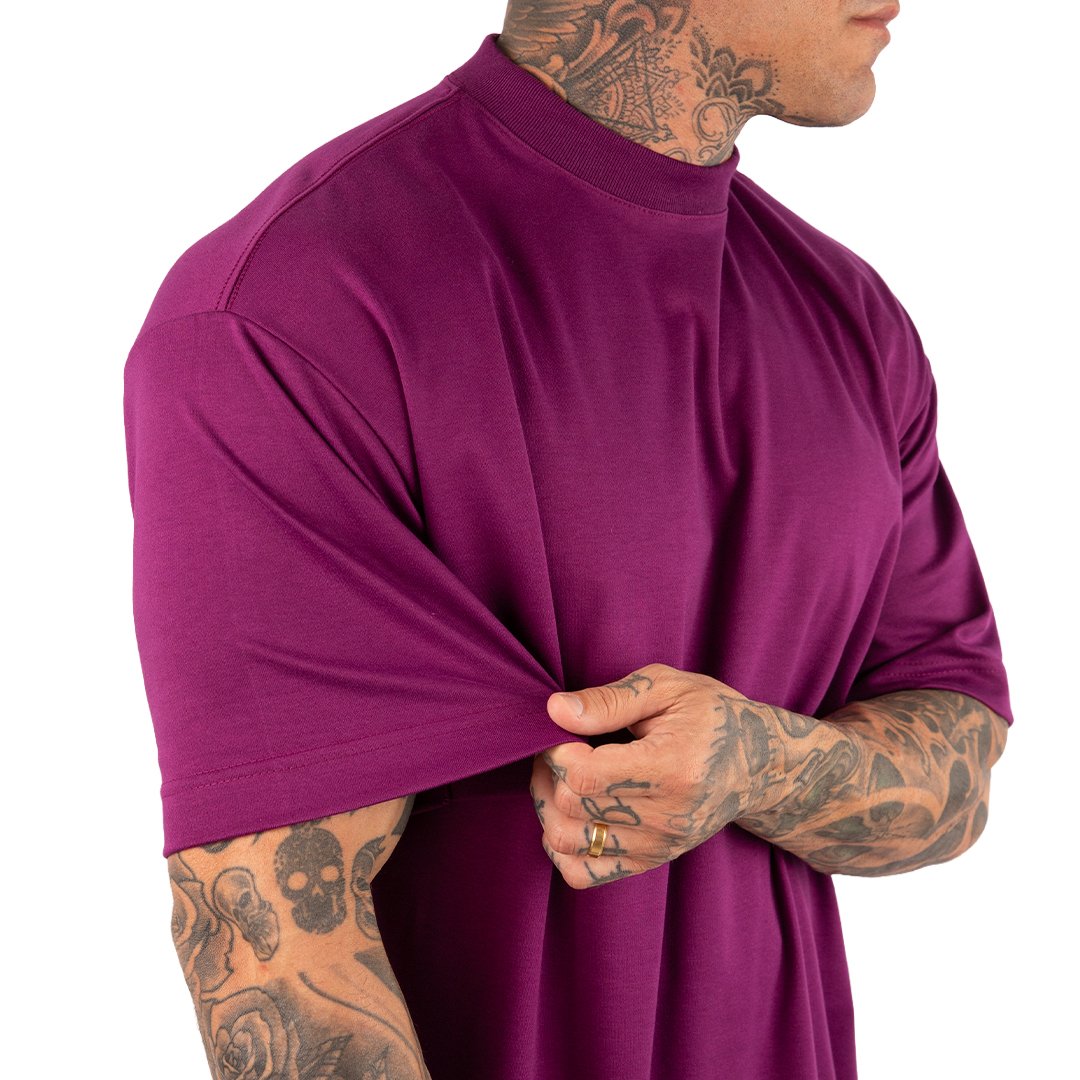 CAMISETA OVERSIZED MALHÃO LISA ROXO - Imagem 8