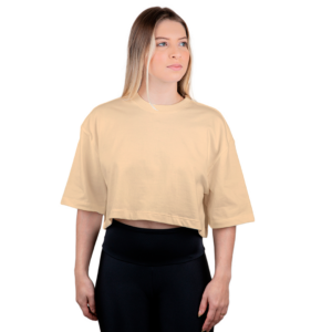 CROPPED OVERSIZED MALHÃO AREIA