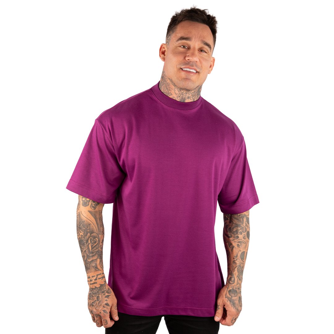 CAMISETA OVERSIZED MALHÃO LISA ROXO - Imagem 4