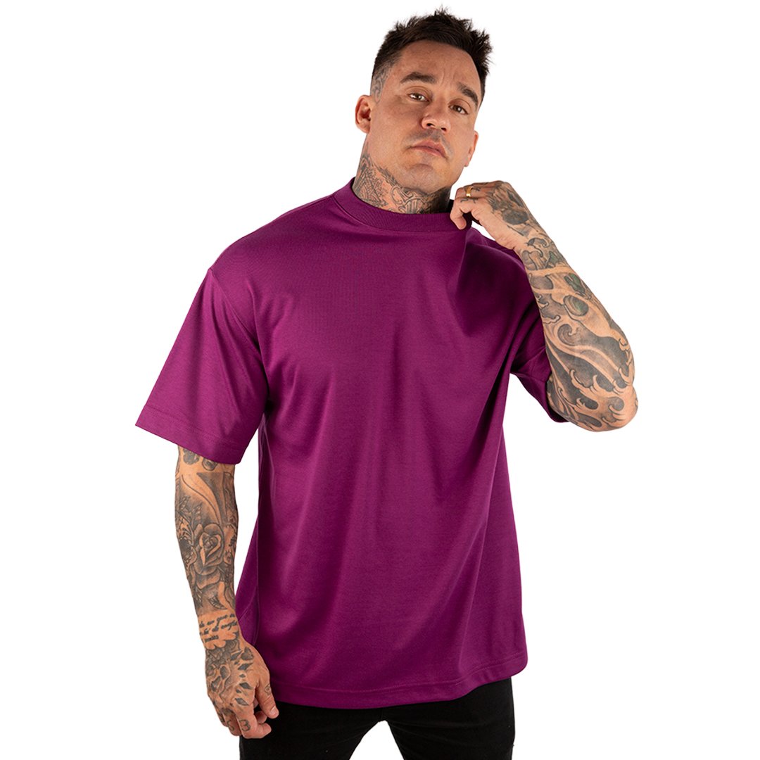 CAMISETA OVERSIZED MALHÃO LISA ROXO - Imagem 3