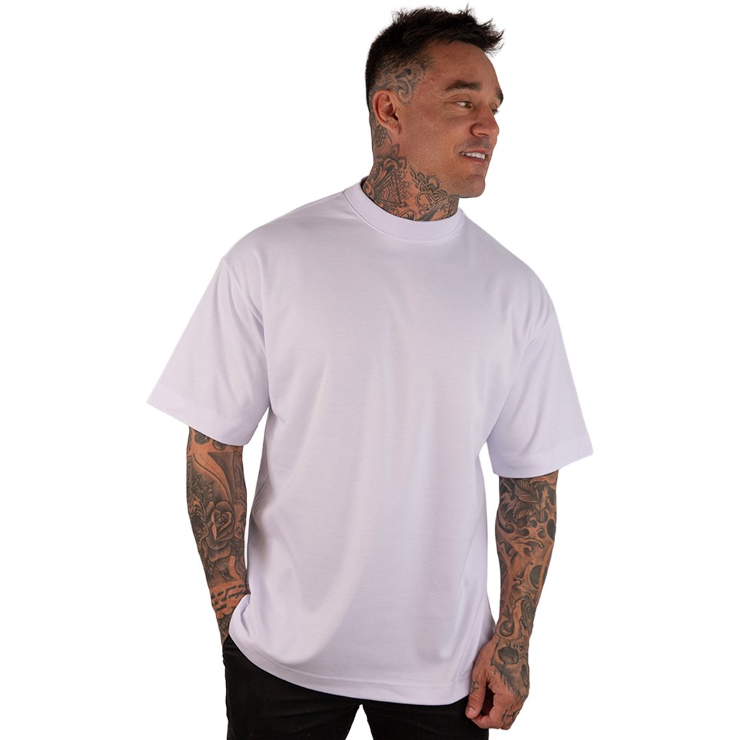 CAMISETA OVERSIZED MALHÃO LISA BRANCA - Imagem 3