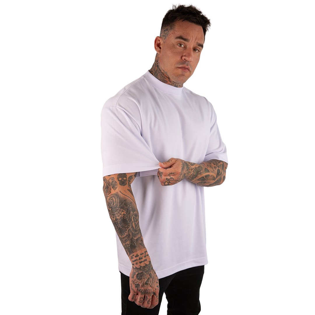 CAMISETA OVERSIZED MALHÃO LISA BRANCA - Imagem 4