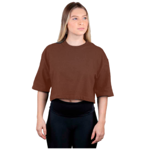 CROPPED OVERSIZED MALHÃO MARROM