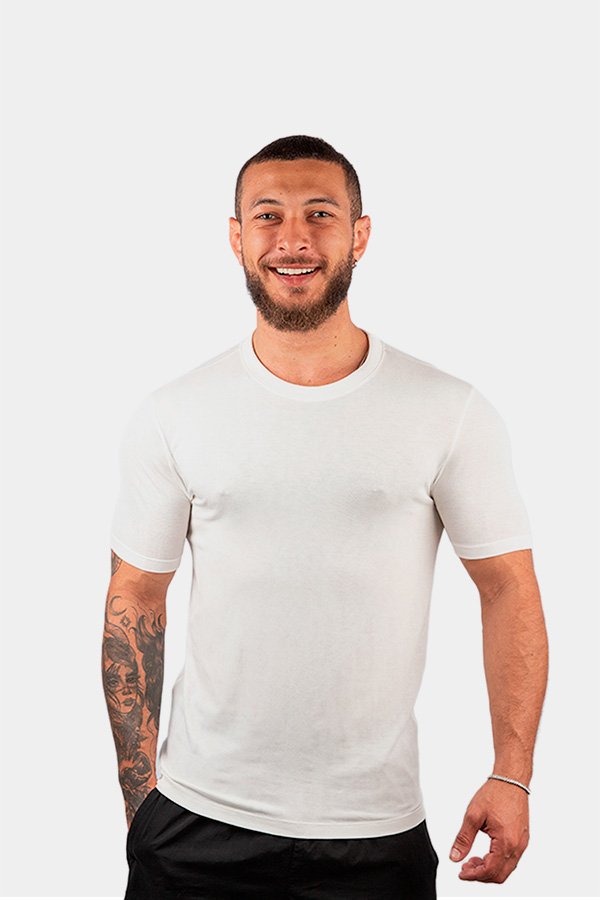 CAMISETA BASICA MODAL OFF WHITE