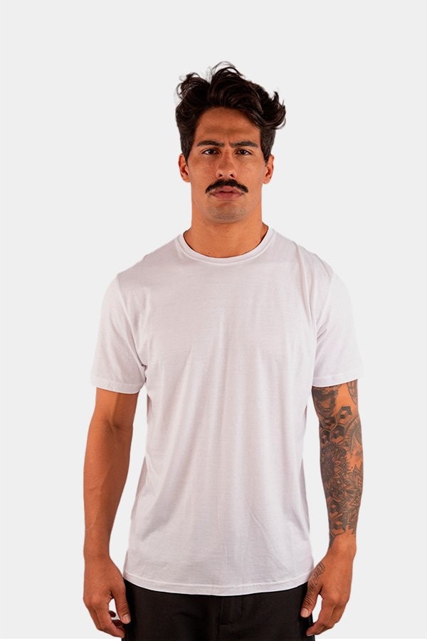 CAMISETA BASICA LISA ALGODÃO PIMA 40.1 -  BRANCA