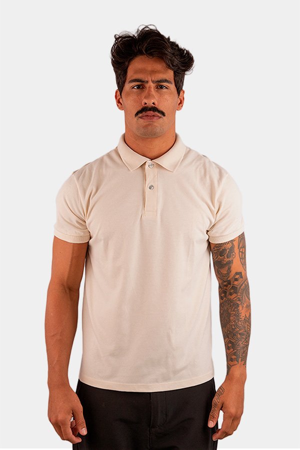 POLO BASICA LISA OFF WHITE