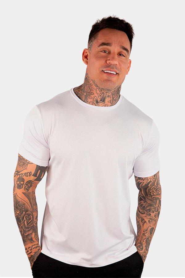 CAMISETA LISA UV 91% POLIESTER 9% ELASTANO BRANCA