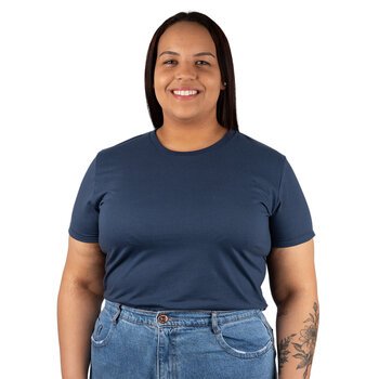 CAMISETA FEM. PLUS SIZE MARINHO
