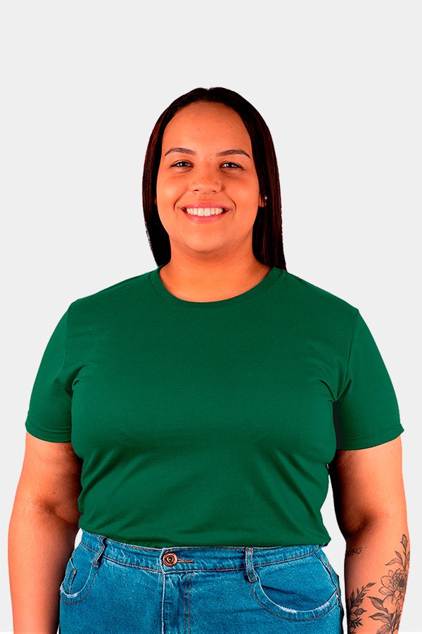 CAMISETA FEM. PLUS SIZE LISA VERDE