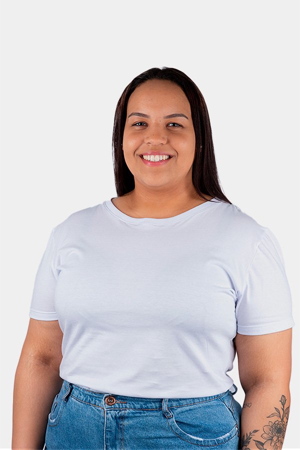CAMISETA FEM. PLUS SIZE LISA BRANCA
