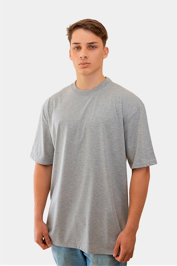 CAMISETA STREET WEAR LISA CINZA-MESCLA