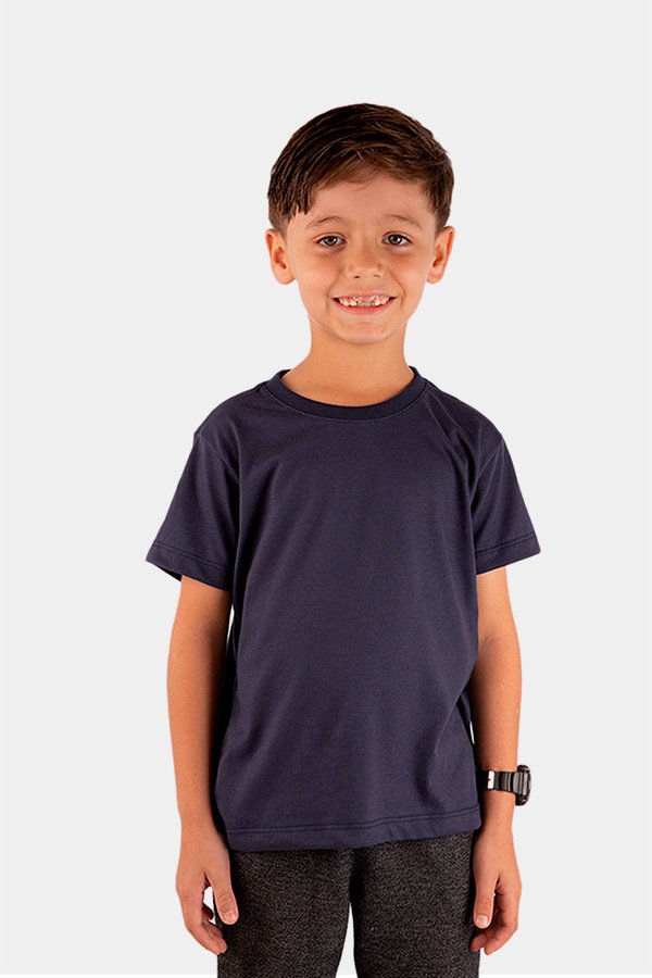 CAMISETA BASICA LISA INFANTIL MARINHO