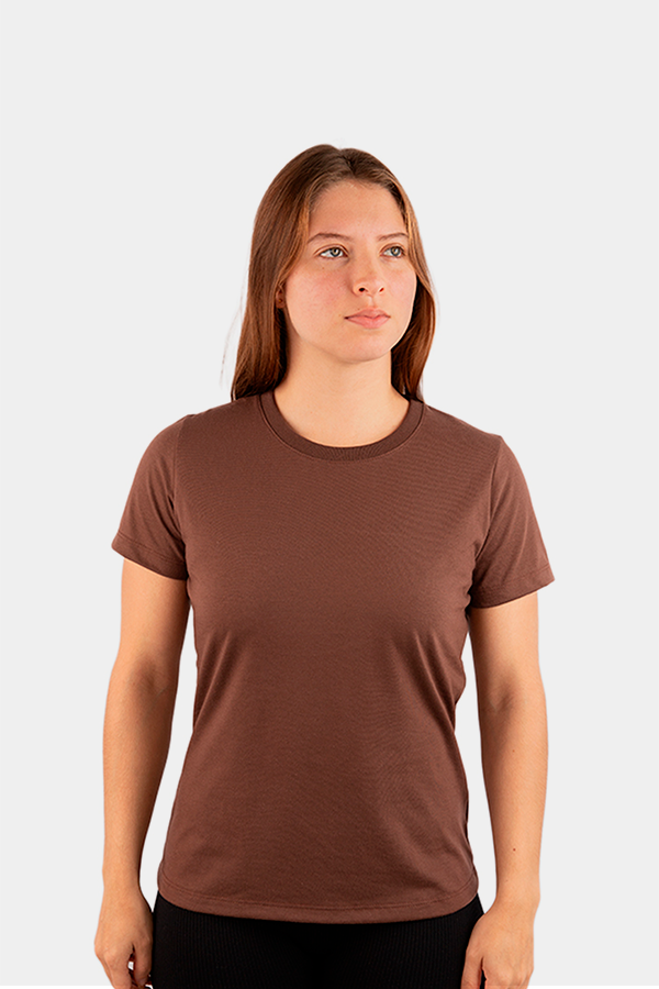 CAMISETA FEMININA LISA MARROM