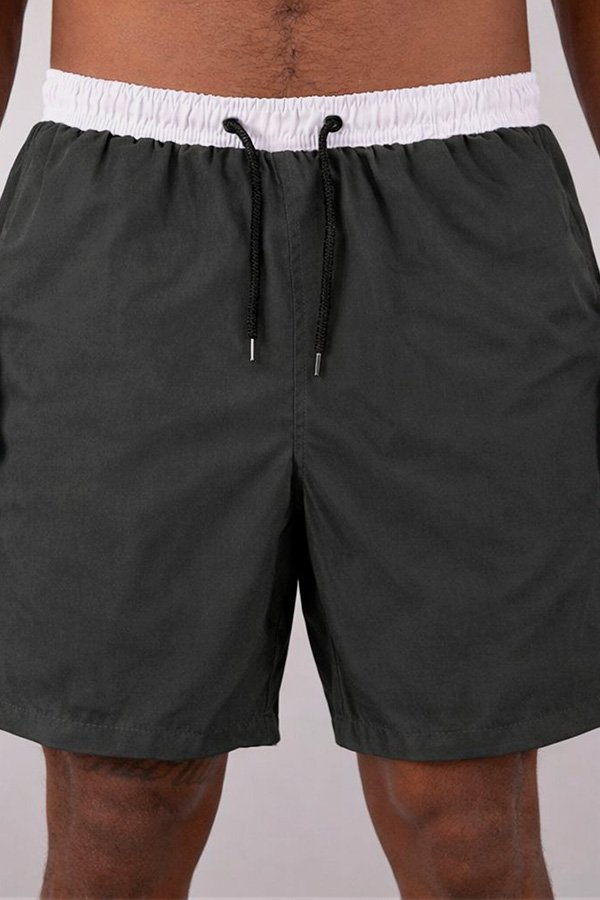 BERMUDA TACTEL CINZA C/ COZ BRANCO
