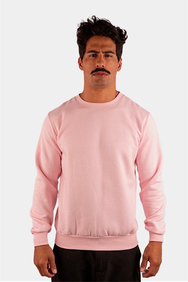 CASACO MOLETOM  LISO ROSA CLARO