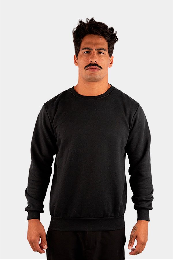 CASACO MOLETOM LISO PRETO