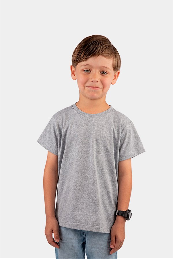CAMISETA BASICA LISA INFANTIL CINZA MESCLA