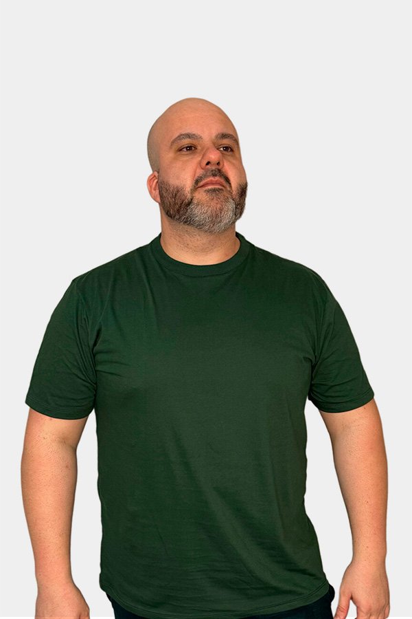 CAMISETA BASICA PLUS SIZE VERDE MILITAR