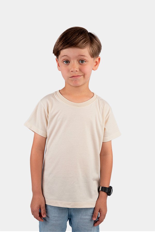 CAMISETA BASICA LISA INFANTIL OFF WHITE