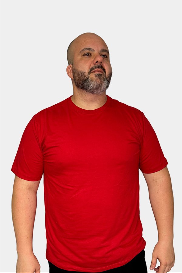 CAMISETA BASICA LISA PLUS SIZE VERMELHA