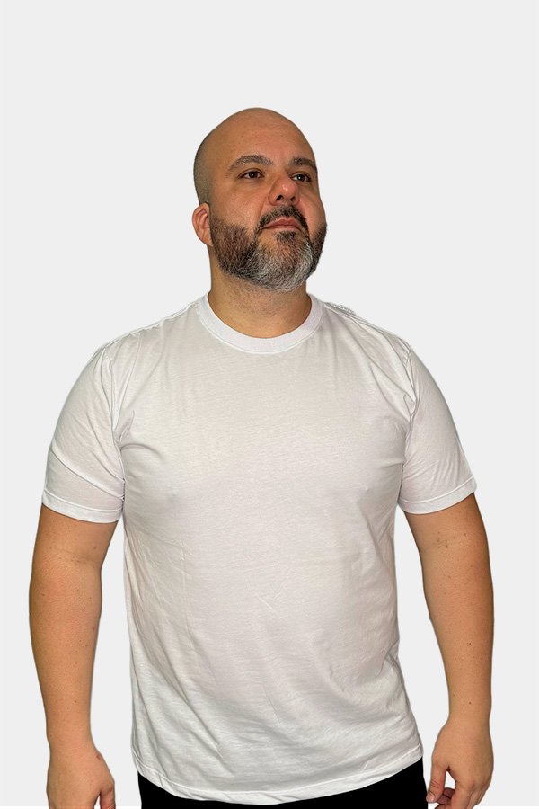 CAMISETA BASICA LISA PLUS SIZE BRANCA