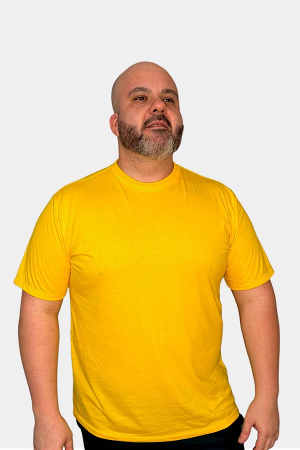 CAMISETA BASICA LISA PLUS SIZE AMARELO CANARIO