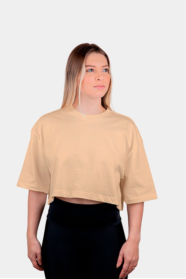 CROPPED OVERSIZED MALHÃO AREIA