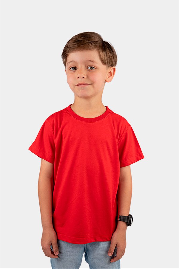 CAMISETA BASICA LISA INFANTIL VERMELHA