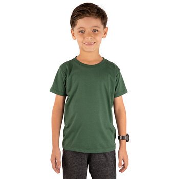 CAMISETA BASICA LISA INFANTIL VERDE MILITAR