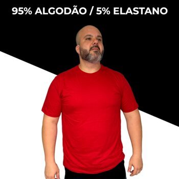 CAMISETA PLUS SIZE COM ELASTANO VERMELHA