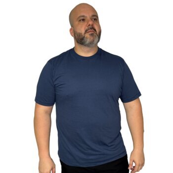 CAMISETA BASICA LISA PLUS SIZE MARINHO