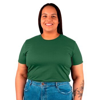 CAMISETA FEM. PLUS SIZE LISA VERDE