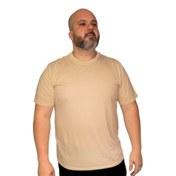 CAMISETA BASICA LISA PLUS SIZE AREIA