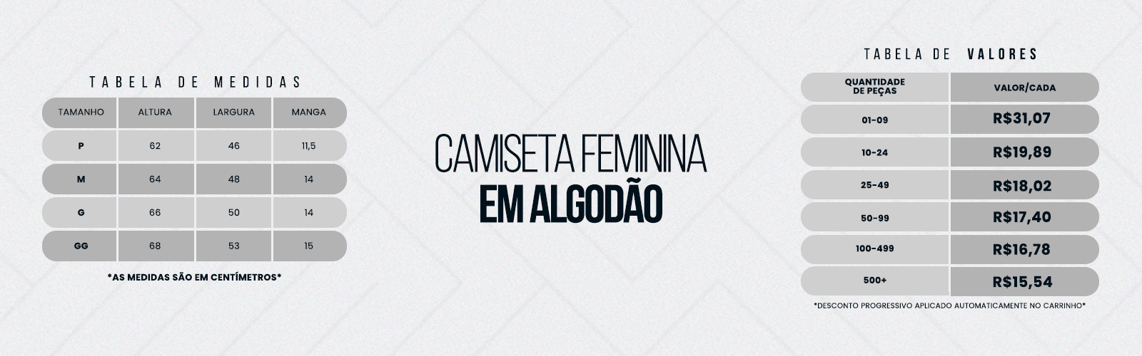 Camisetas Algodão