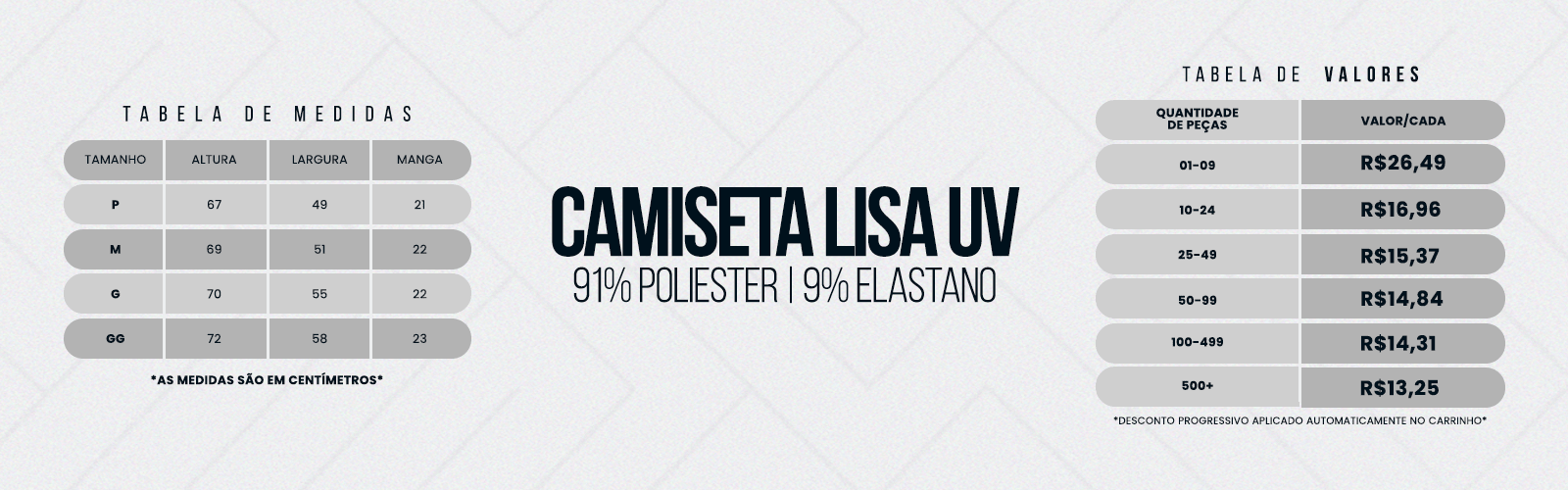 Camisetas Uv - Poliéster + Elastano
