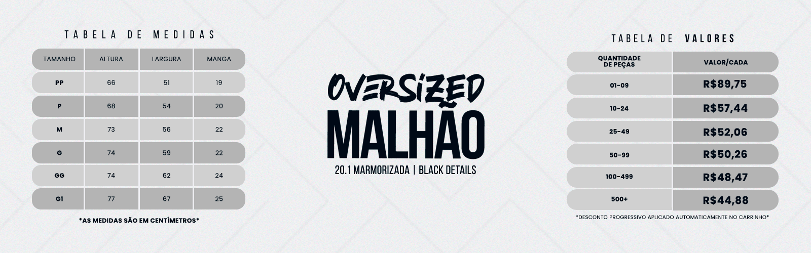 Oversized Marmorizada Black Details